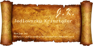 Jedlovszky Krisztofer névjegykártya